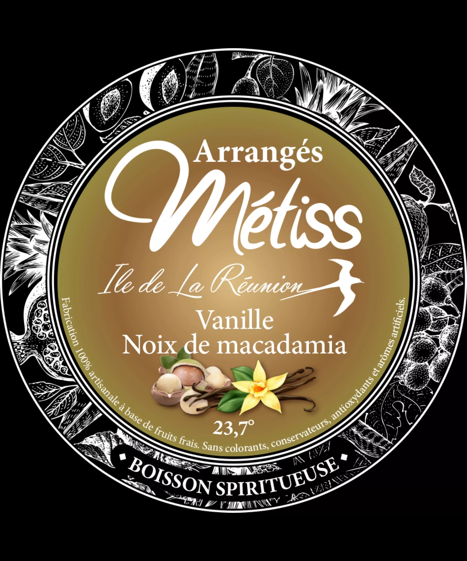 Rhum Arrangé Métiss Vanille Réunion - Noix de Macadamia - Rhum Métiss